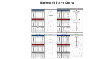 Travel Basketball Uniform Sizing Chart